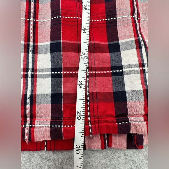 Re:Verb men’s Large Red & Black Plaid Short Sleeve 100% Cotton Button Down Shirt - Picture 7 of 7